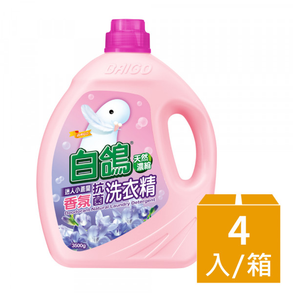 白鴿 天然抗菌洗衣精 迷人小蒼蘭香氛 3500gx4瓶