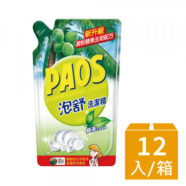 泡舒 洗潔精補充包 綠茶800gx12包